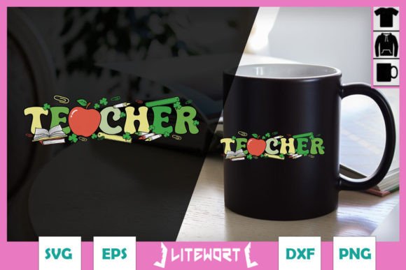 Apple Pencil One Lucky Teacher SVG Graphics & Crafts
