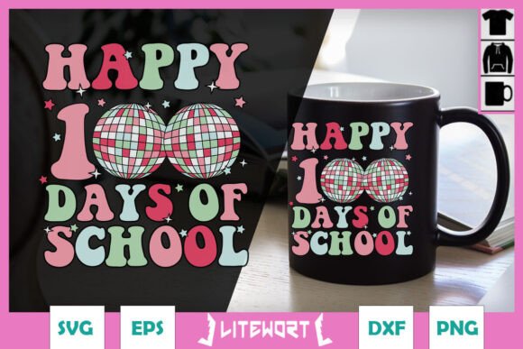 Disco Ball 100 Days SVG: Graphics for Crafts
