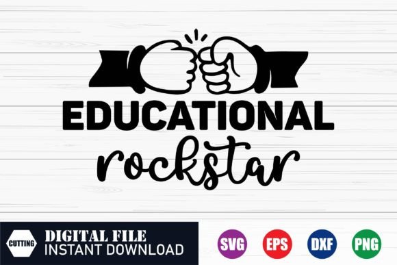 Educational Rockstar Teacher Svg for Graphics Crafts