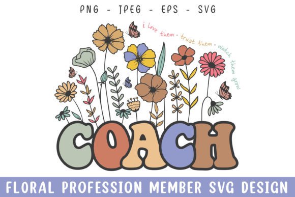 Floral Coach Vintage Flower Profession Graphics Crafts