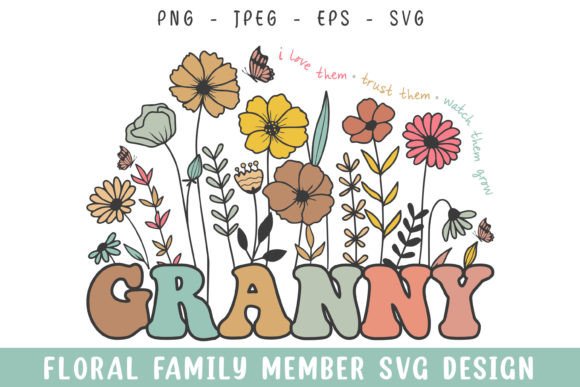 Floral Granny Vintage Graphics for Crafts