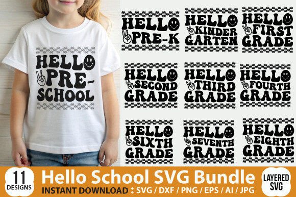 Hello School SVG Bundle: Graphics for Crafts
