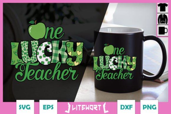 Shamrock One Lucky Teacher SVG: Graphics for Crafts